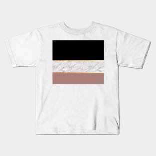 Black and gold marble Kids T-Shirt